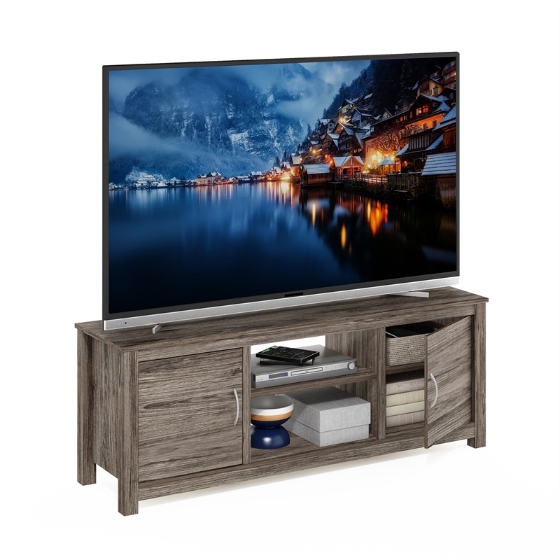 Furinno CLASSIC TV Stand with Storage for TV up to 65 Inch in Rustic Oak