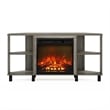 Furinno JENSEN Corner Fireplace TV Stand with 4 Open French Oak Grey