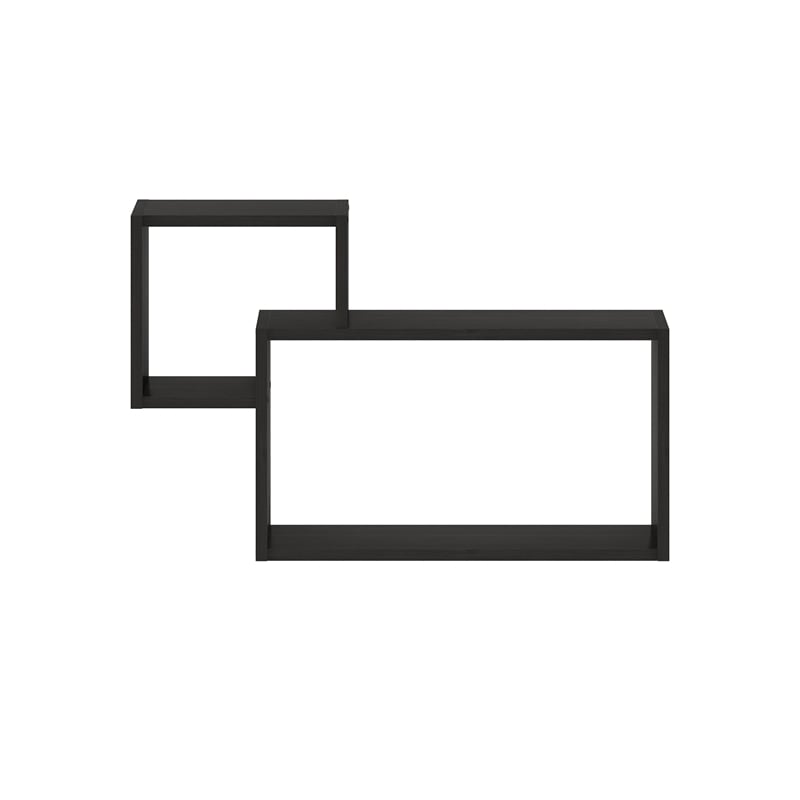 Furinno ROSSI Interweave Wall Mount Floating Decorative Shelf in Set of Espresso