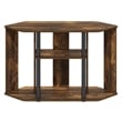 Furinno CLASSIC TV Stand with Plastic Poles for TV up to Amber Pine/Black