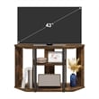 Furinno CLASSIC TV Stand with Plastic Poles for TV up to Amber Pine/Black