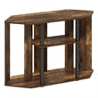 Furinno CLASSIC TV Stand with Plastic Poles for TV up to Amber Pine/Black