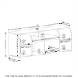 Furinno JAYA Large Media Console Table with LED For TV up to 65-Inch Americano