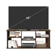 Furinno CLASSIC TV Stand with Plastic Poles for TV up to Amber Pine/Black
