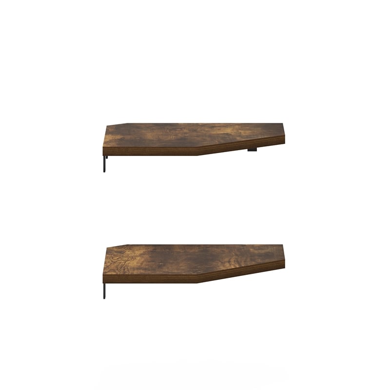 Furinno ROSSI Hexagon Corner Floating Shelves in Wall Mount Display Set of 2