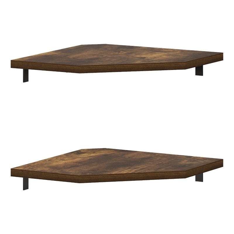 Furinno ROSSI Hexagon Corner Floating Shelves in Wall Mount Display Set of 2