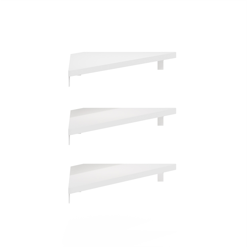 Furinno ROSSI Triangle Corner Floating Shelves in Wall Mount Display Set of 3