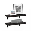 Furinno TANNA 22-Inch Wall Mounted Floating Display Shelves in Tobacco Set of 2