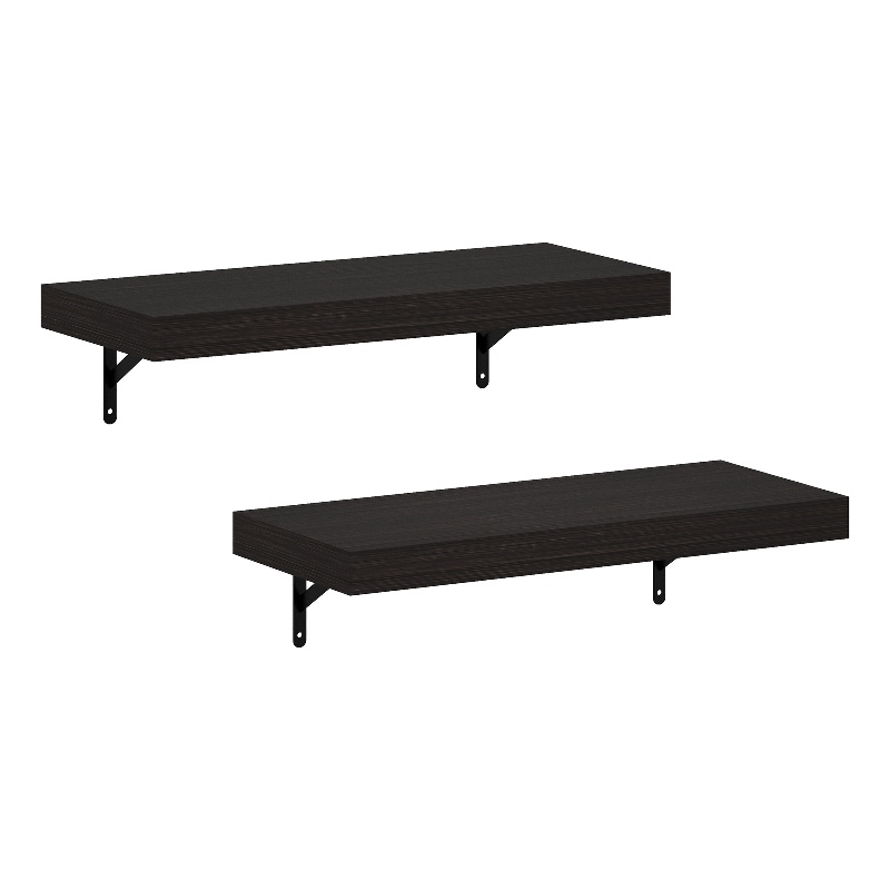 Furinno TANNA 22-Inch Wall Mounted Floating Display Shelves in Tobacco Set of 2