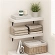 Furinno TANNA 22-Inch Wall Mounted Floating Display Shelves in White Set of 2