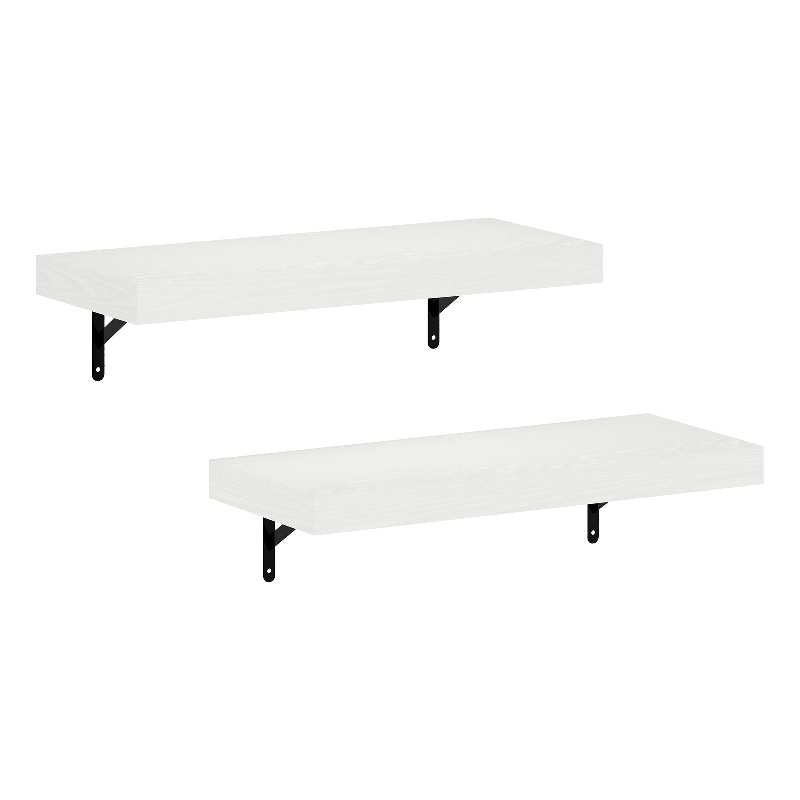 Furinno TANNA 22-Inch Wall Mounted Floating Display Shelves in White Set of 2
