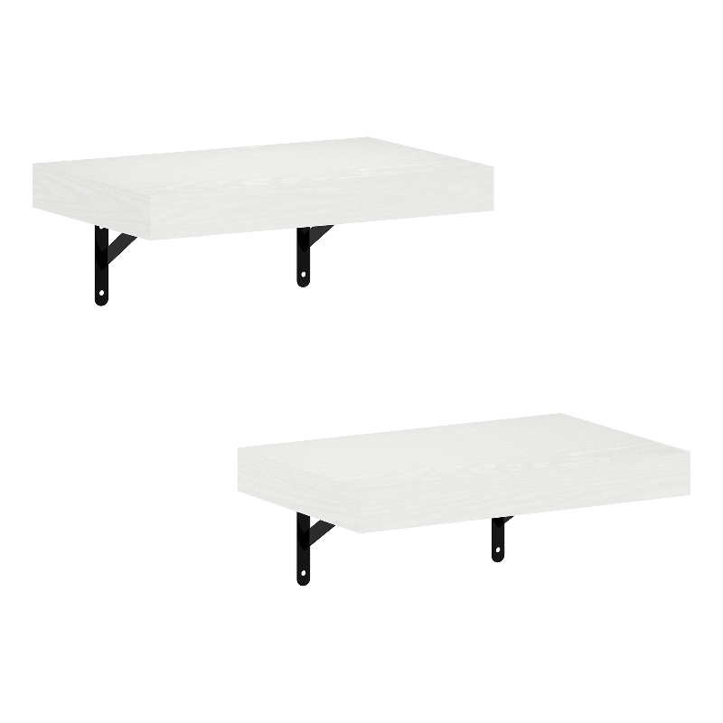 Furinno TANNA 15-Inch Wall Mounted Floating Display Shelves in White Set of 2
