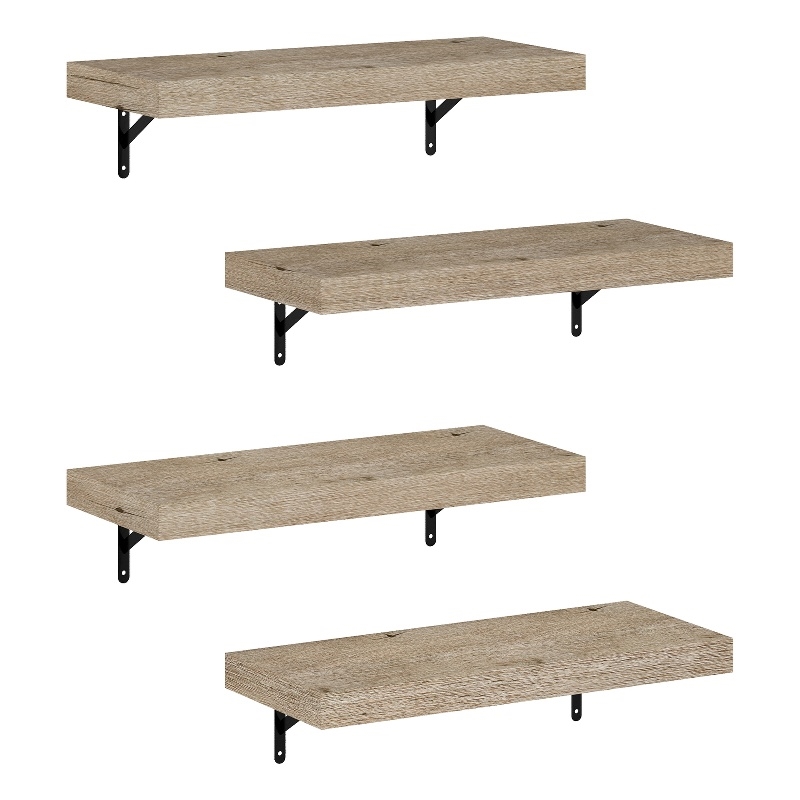 Furinno TANNA 22-Inch Wall Mounted Floating Display Shelves in Natural Set of 4