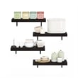 Furinno TANNA 22-Inch Wall Mounted Floating Display Shelves in Tobacco Set of 4