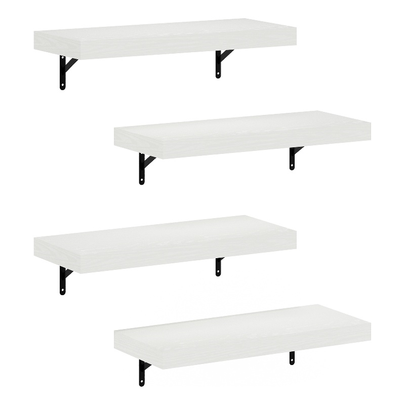 Furinno TANNA 22-Inch Wall Mounted Floating Display Shelves in White Set of 4