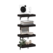 Furinno TANNA 15-Inch Wall Mounted Floating Display Shelves in Tobacco Set of 4
