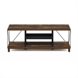 Furinno Besi No Tools Assembly Industrial Style TV Stand in Amber Pine/Black