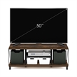 Furinno Besi No Tools Assembly Industrial Style TV Stand in Amber Pine/Black