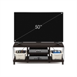 Furinno Besi No Tools Assembly Industrial Style TV Stand in Dark Oak