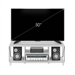 Furinno Besi No Tools Assembly Industrial Style TV Stand in Entertainment White