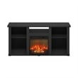 Furinno JENSEN Fireplace TV Entertainment Center with Open Storage Americano