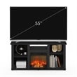 Furinno JENSEN Fireplace TV Entertainment Center with Open Storage Americano