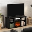 Furinno JENSEN Fireplace TV Entertainment Center with Open Storage Americano
