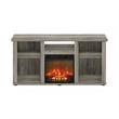 Furinno JENSEN Fireplace TV Entertainment Center with Open French Oak Grey