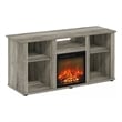 Furinno JENSEN Fireplace TV Entertainment Center with Open French Oak Grey