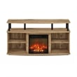 Furinno JENSEN Open Shelving Storage Fireplace Entertainment Flagstaff Oak/Black