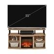 Furinno JENSEN Open Shelving Storage Fireplace Entertainment Flagstaff Oak/Black