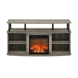 Furinno JENSEN Open Shelving Storage Fireplace French Oak Grey/Black