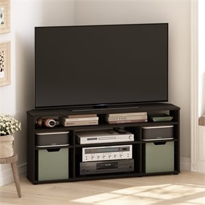 Furinno JENSEN Corner TV Stand TV up to 55 Inches in Espresso