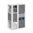 Furinno VIOLA 3-Tier Bookshelf Storage Organizer with Bins in White
