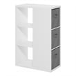 Furinno VIOLA 3-Tier Bookshelf Storage Organizer with Bins in White