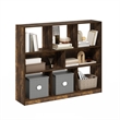Furinno DALY 8-Cube 3 Tier Bookshelf Organizer 47 Width in Amber Pine