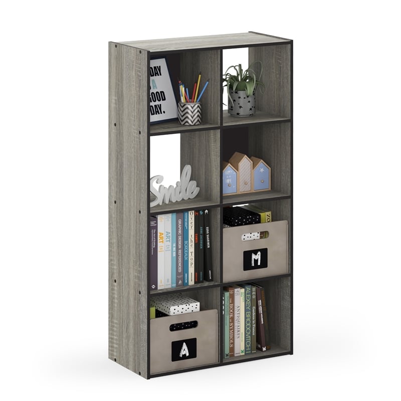 Furinno PELLI CUBIC Storage Cabinet in 4x2 in French Oak