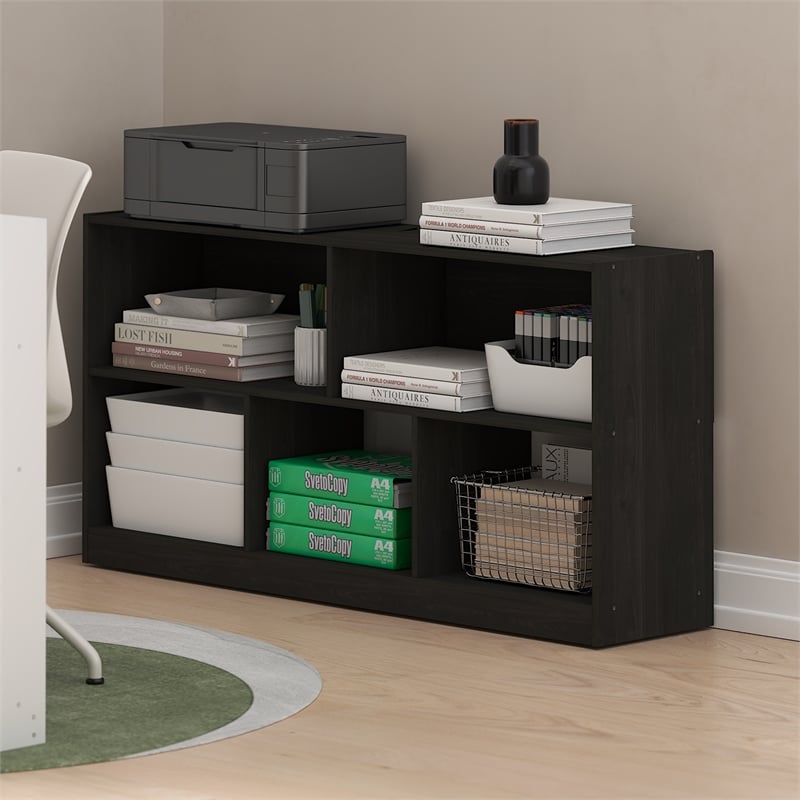 Furinno Daly 5-Cube 2 Tier Bookshelf Organizer 47 Width in Espresso