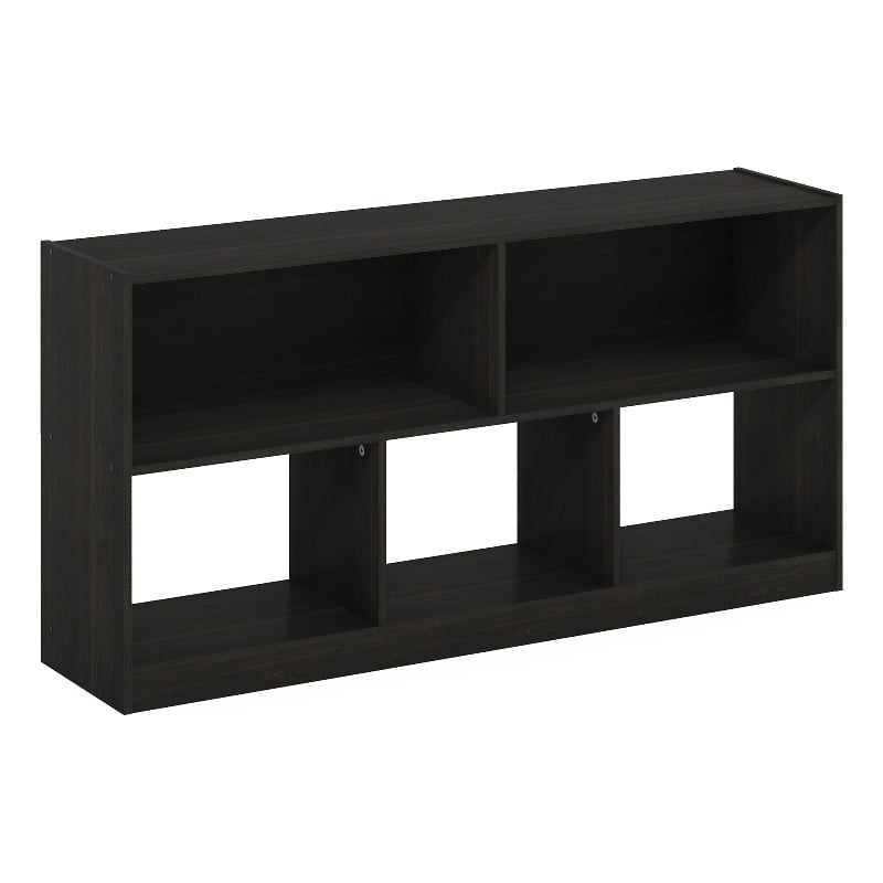 Furinno Daly 5-Cube 2 Tier Bookshelf Organizer 47 Width in Espresso