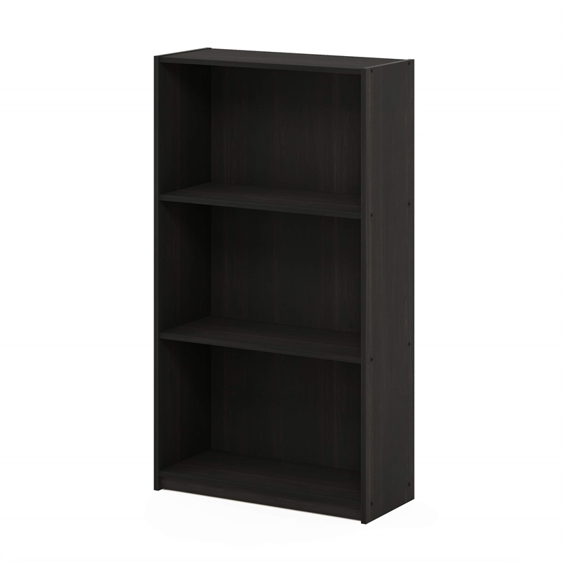 Furinno BASIC 3-Tier Bookcase Storage Shelves in Dark Espresso