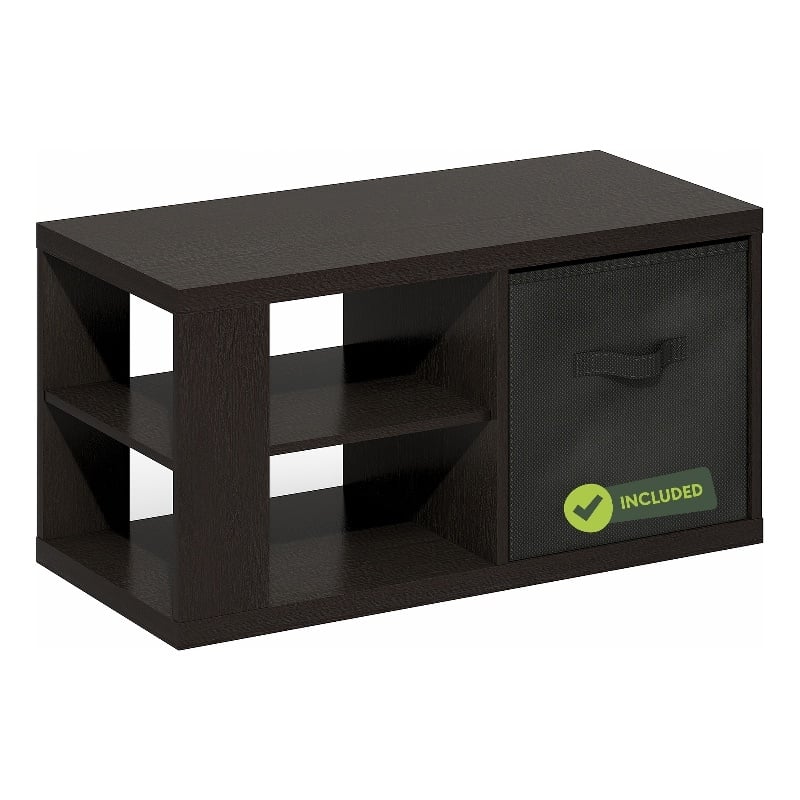 Furinno VIOLA Coffee Table with Storage Bin in Dark Oak