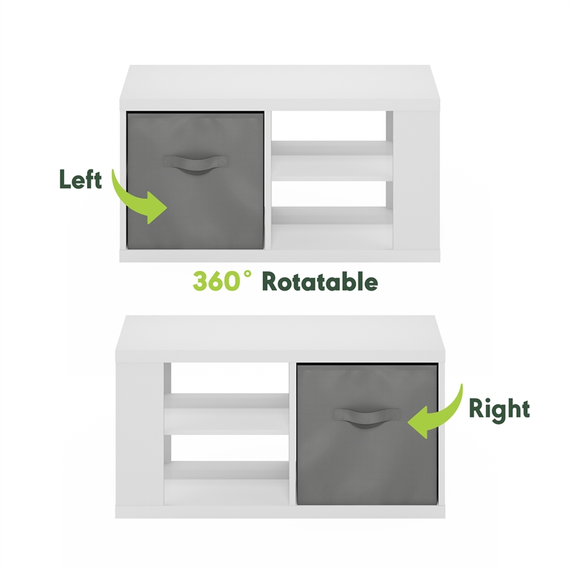 Furinno VIOLA Coffee Table with Storage Bin in White