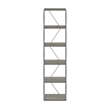 Furinno Rata 6-Tier Flat Base Shelf Display Rack Narrow in French Oak Grey