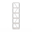 Furinno Rata 6-Tier Flat Base Shelf Display Rack Narrow in Marble White