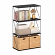 Furinno Rata 4-Tier Flat Base Shelf Display Rack in Americano