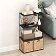 Furinno Rata 4-Tier Flat Base Shelf Display Rack in Americano