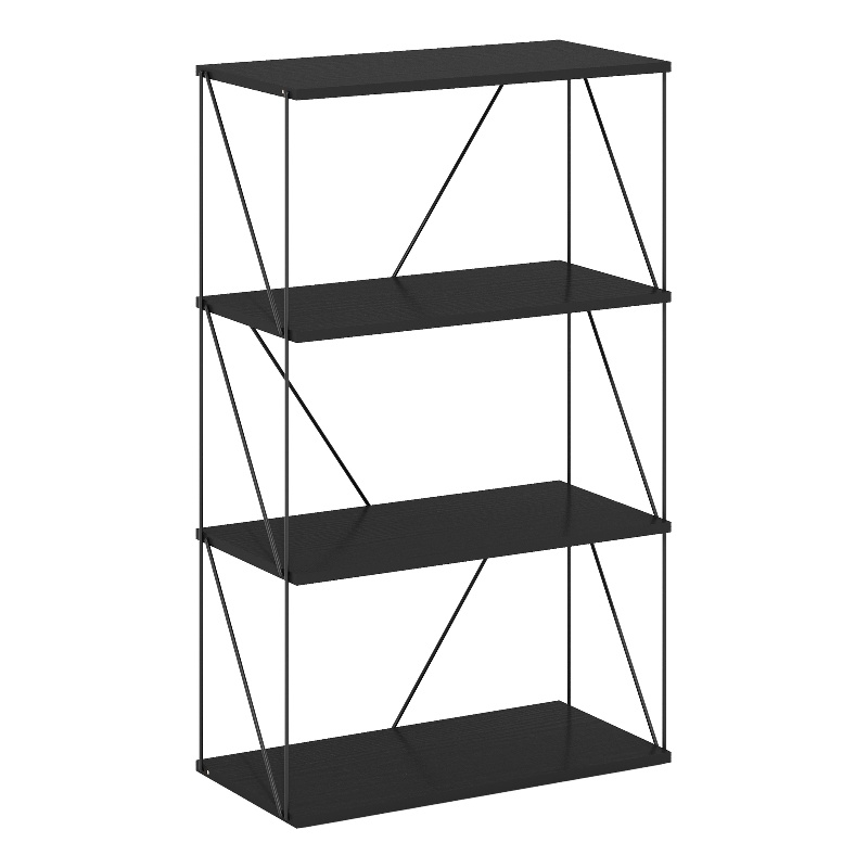 Furinno Rata 4-Tier Flat Base Shelf Display Rack in Americano