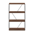 Furinno Rata 4-Tier Flat Base Shelf Display Rack in Columbia Walnut