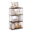 Furinno Rata 4-Tier Flat Base Shelf Display Rack in Columbia Walnut