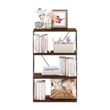 Furinno Rata 4-Tier Flat Base Shelf Display Rack in Columbia Walnut